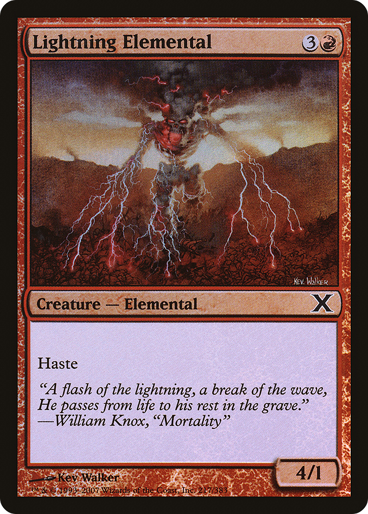 Lightning Elemental (10E-217★) - Tenth Edition Foil