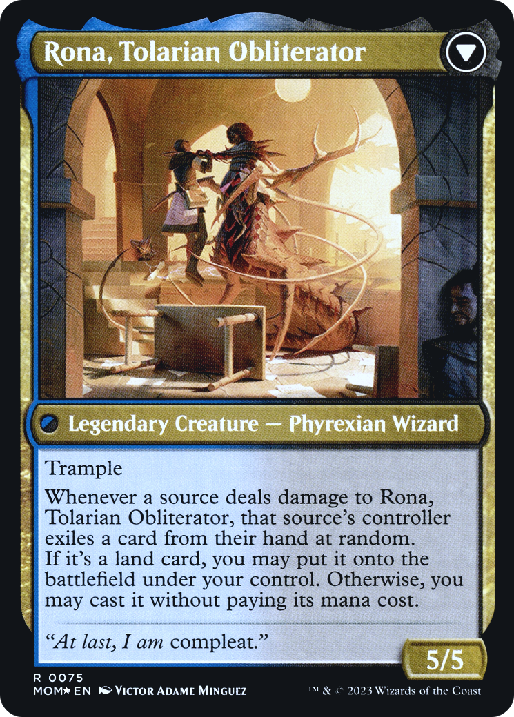 Rona, Herald of Invasion // Rona, Tolarian Obliterator (PMOM-75S) - March of the Machine Promos Foil