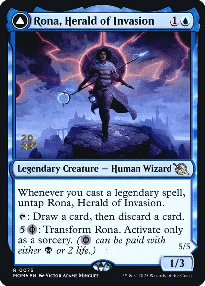 Rona, Herald of Invasion // Rona, Tolarian Obliterator (PMOM-75S) - March of the Machine Promos Foil