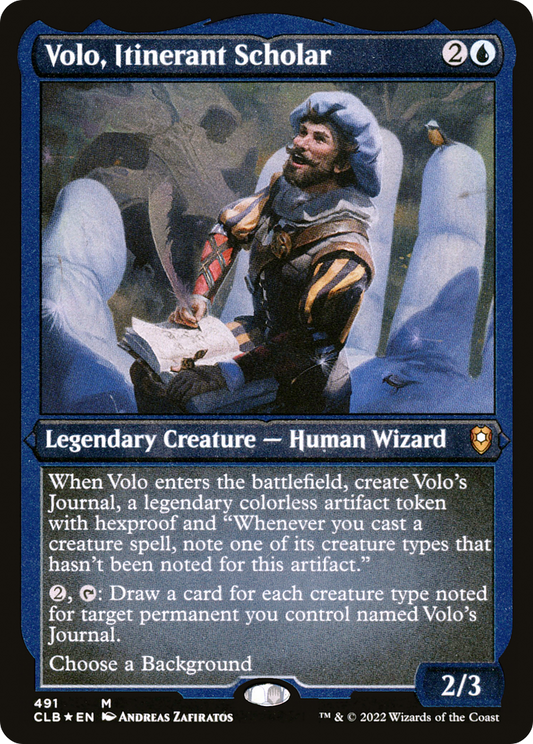 Volo, Itinerant Scholar (CLB-491) - Commander Legends: Battle for Baldur's Gate Etched Foil