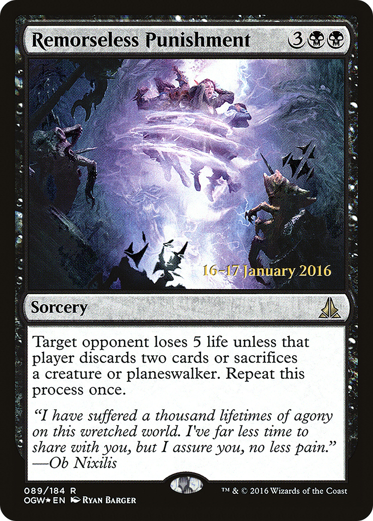 Remorseless Punishment (PRE-89S) - Oath of the Gatewatch Promos (Prerelease) Foil