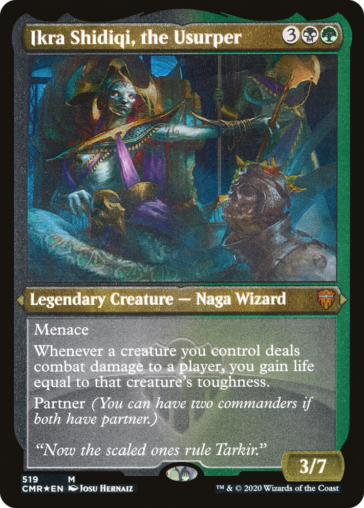 Ikra Shidiqi, the Usurper (CMR-519) - Commander Legends Etched Foil