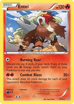 Entei (14) 014/98 - XY  Ancient Origins Reverse Holofoil - Rare