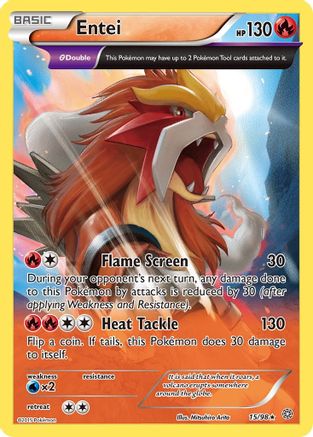 Entei (15) 015/98 - XY  Ancient Origins Reverse Holofoil - Holo Rare