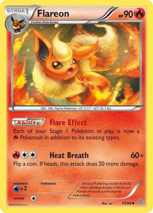 Flareon 013/98 - XY  Ancient Origins Reverse Holofoil - Uncommon