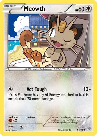 Meowth - 061/98 - XY  Ancient Origins Reverse Holofoil