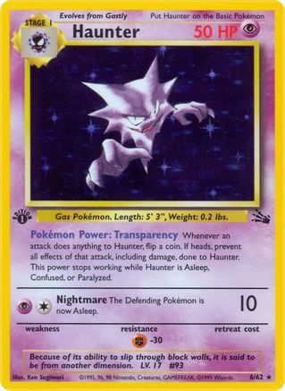 Haunter 006/062 - Fossil 1st Edition Holofoil - Holo Rare