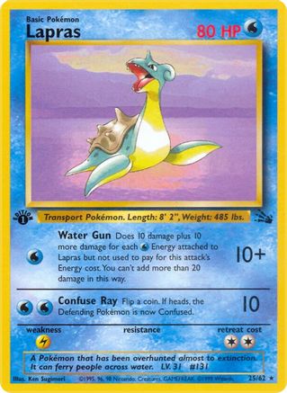 Lapras 025/062 - Fossil 1st Edition - Rare