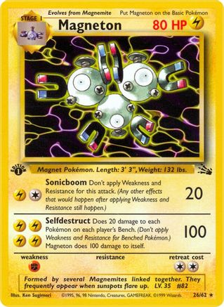 Magneton 026/062 - Fossil 1st Edition - Rare