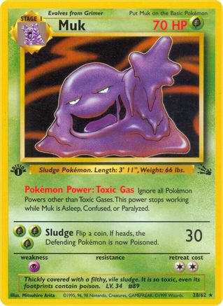 Muk 028/062 - Fossil 1st Edition - Rare