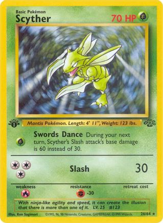 Scyther 026/064 - Jungle 1st Edition - Rare