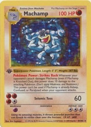 Machamp - 8/102 (Base Set Shadowless) 8 - Deck Exclusives Holofoil