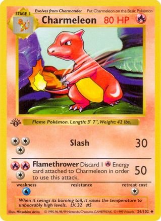 Charmeleon (24/102) - Base Set Shadowless 1st Edition - Uncommon