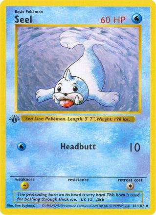 Seel 041/102 - Base Set Shadowless 1st Edition - Uncommon