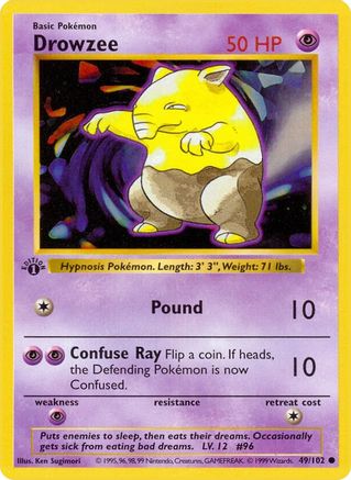 Drowzee 049/102 - Base Set Shadowless 1st Edition - Common