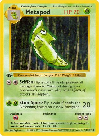 Metapod (54/102) - Base Set Shadowless 1st Edition - Common