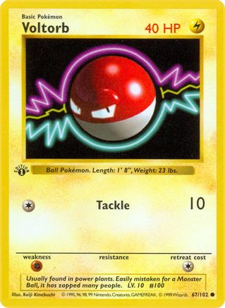 Voltorb 067/102 - Base Set Shadowless 1st Edition - Common