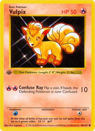 Vulpix 068/102 - Base Set Shadowless Unlimited - Common