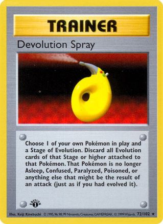 Devolution Spray 072/102 - Base Set Shadowless 1st Edition - Rare