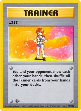 Lass 075/102 - Base Set Shadowless 1st Edition - Rare