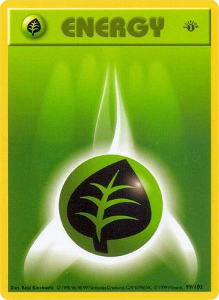 Grass Energy 099/102 - Base Set Shadowless 1st Edition - Common