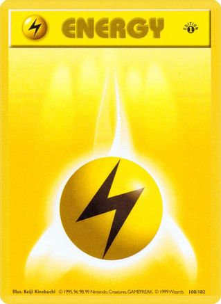 Lightning Energy 100/102 - Base Set Shadowless 1st Edition - Common