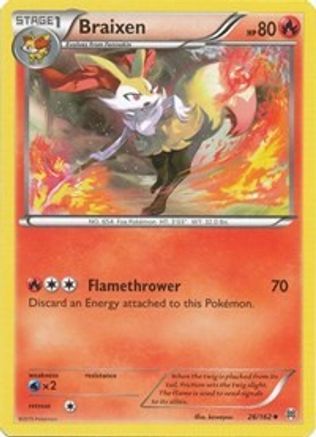 Braixen 026/162 - XY  BREAKthrough Reverse Holofoil - Uncommon