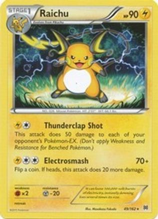 Raichu 049/162 - XY  BREAKthrough Reverse Holofoil - Rare