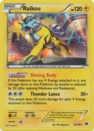 Raikou 055/162 - XY  BREAKthrough Holofoil - Holo Rare