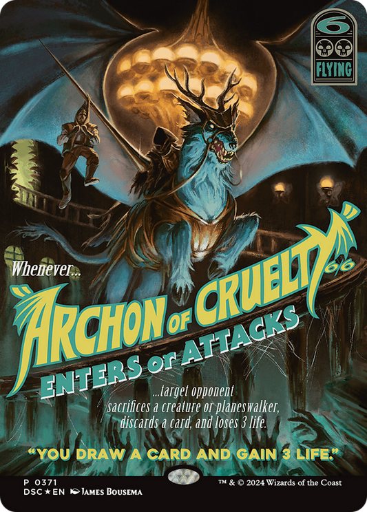 Archon of Cruelty  (Borderless)(DSC-371) - Duskmourn: House of Horror Commander Foil