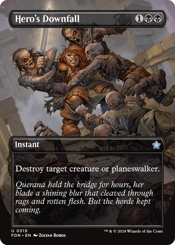 Hero's Downfall (Borderless)  (Borderless)(FDN-319) - Foundations Foil