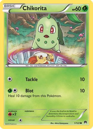 Chikorita 001/122 - XY  BREAKpoint Reverse Holofoil - Common