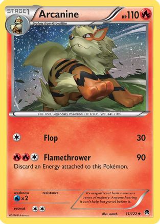 Arcanine 011/122 - XY  BREAKpoint Reverse Holofoil - Uncommon