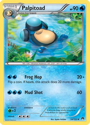 Palpitoad 034 - XY  BREAKpoint Reverse Holofoil - Uncommon