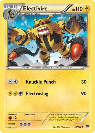 Electivire 043/122 - XY  BREAKpoint Reverse Holofoil - Uncommon