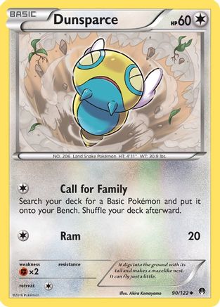 Dunsparce 090 - XY  BREAKpoint Reverse Holofoil - Uncommon
