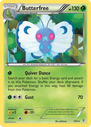 Butterfree 5/83 - Generations Reverse Holofoil