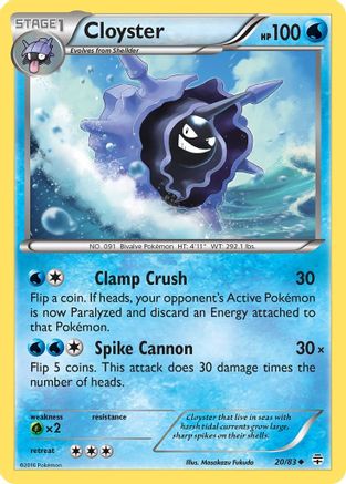 Cloyster - 020/83 - Generations Reverse Holofoil - Uncommon