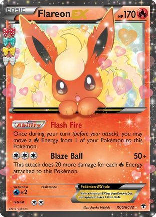 Flareon EX RC6/RC32 - Generations Radiant Collection Holofoil - Ultra Rare