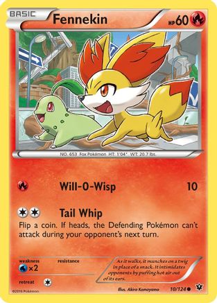 Fennekin (10) 010/124 - XY  Fates Collide Normal - Common