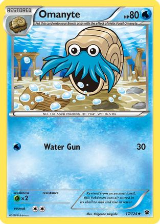Omanyte 017/124 - XY  Fates Collide Normal - Uncommon