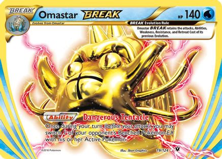 Omastar BREAK 19/124 - Fates Collide Holofoil