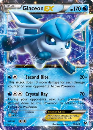 Glaceon EX 020/124 - XY  Fates Collide Holofoil - Ultra Rare