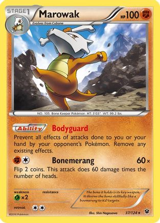 Marowak 037/124 - XY  Fates Collide Reverse Holofoil - Rare