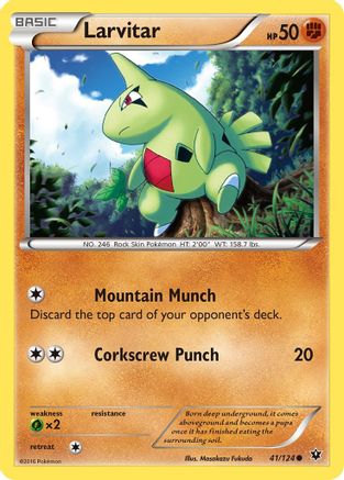 Larvitar (41) 041/124 - XY  Fates Collide Reverse Holofoil - Common
