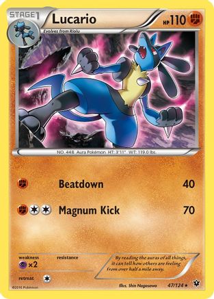 Lucario 47/124 - Fates Collide Reverse Holofoil