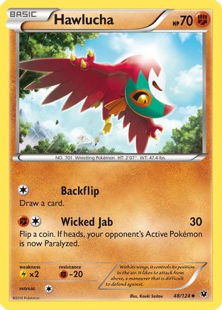 Hawlucha 048 - XY  Fates Collide Reverse Holofoil - Uncommon