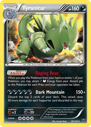 Tyranitar 56/124 - Fates Collide Reverse Holofoil