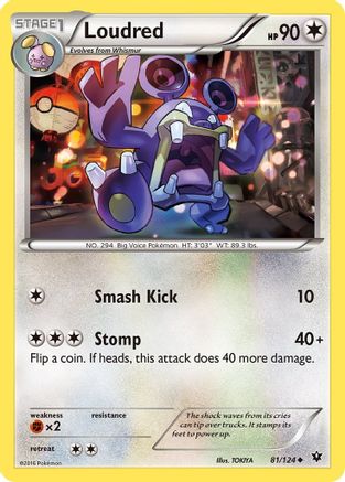 Loudred 081 - XY  Fates Collide Reverse Holofoil - Uncommon