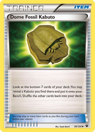 Dome Fossil Kabuto 096/124 - XY  Fates Collide Reverse Holofoil - Uncommon